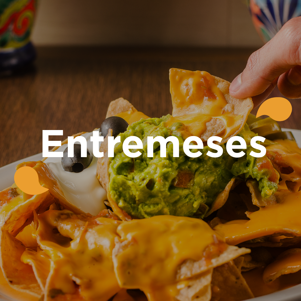 Quesadillas, queso fundido, guacamole.